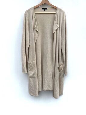 J. Crew Cream Open-Front Drape  cardigan size large cream